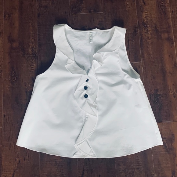 NWOT Zara Ruffle Button Blouse - Picture 2 of 4